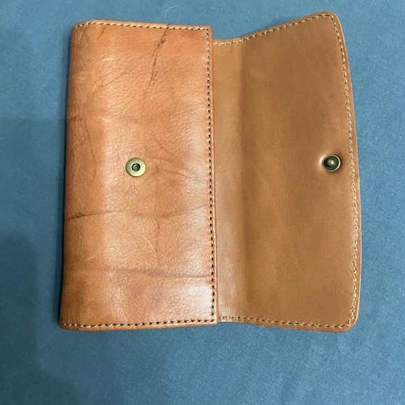 FRYE Melissa Antique Leather Series Card Holder Trifold Long Wallet Zip/Snap - Picture 10 of 17